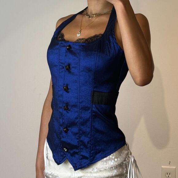 Dark Blue Corset - Picture 2 of 5